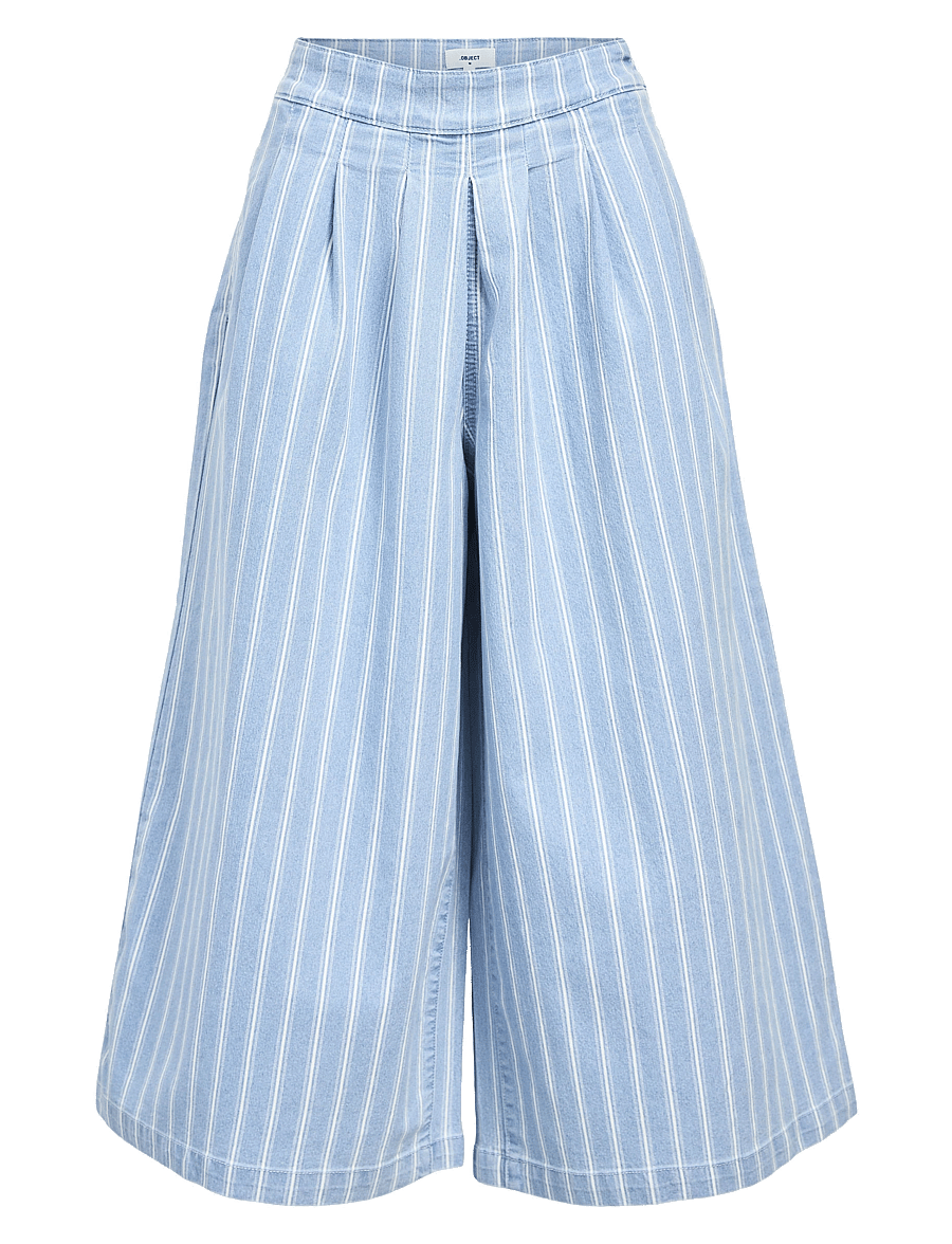 Object - OBJELSIE DENIM MW SUPER WIDE CULOTTE 139 - culottes-housut - light blue denim - 1