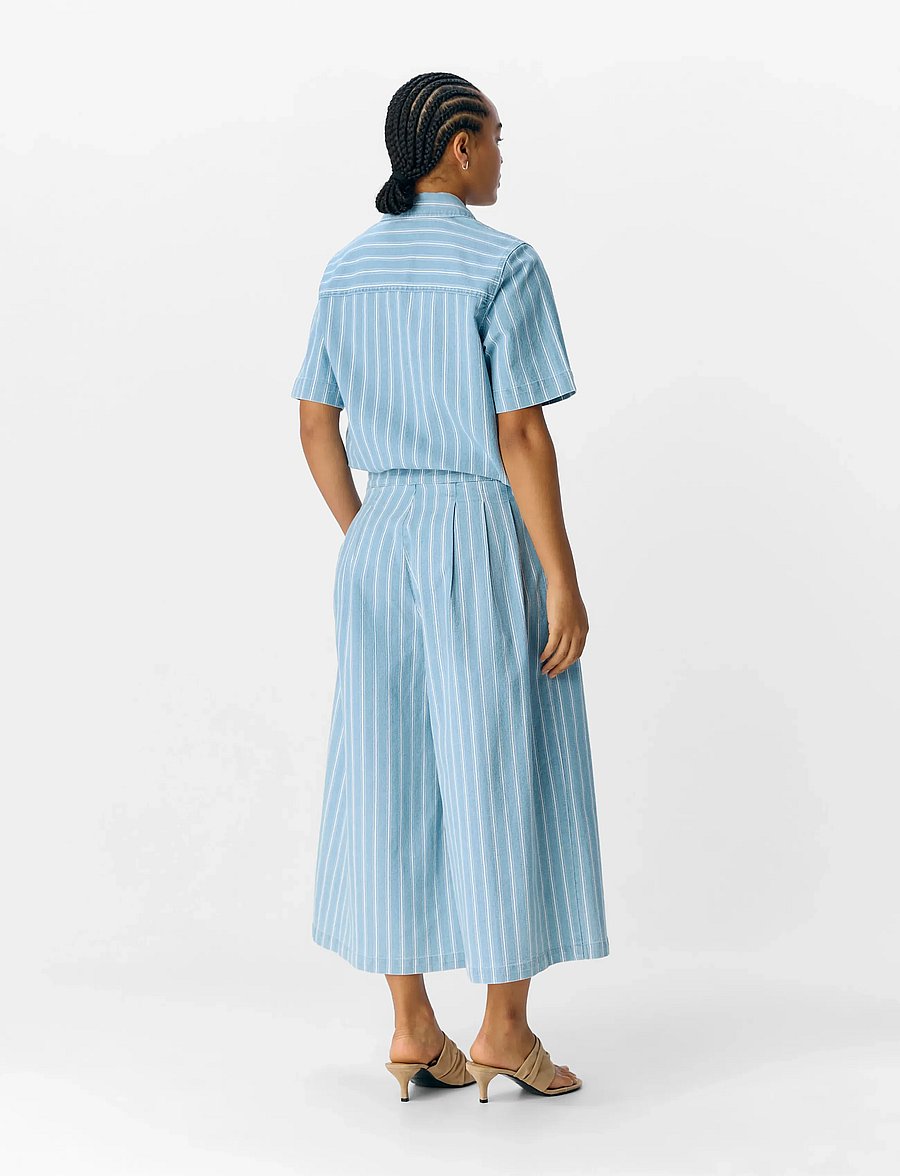 Object - OBJELSIE DENIM MW SUPER WIDE CULOTTE 139 - culottes-housut - light blue denim - 2