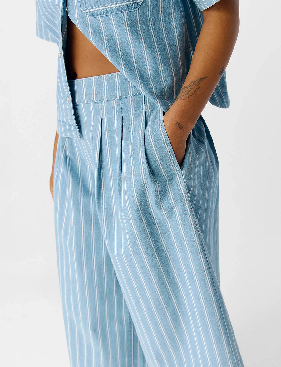 Object - OBJELSIE DENIM MW SUPER WIDE CULOTTE 139 - culottes-housut - light blue denim - 3