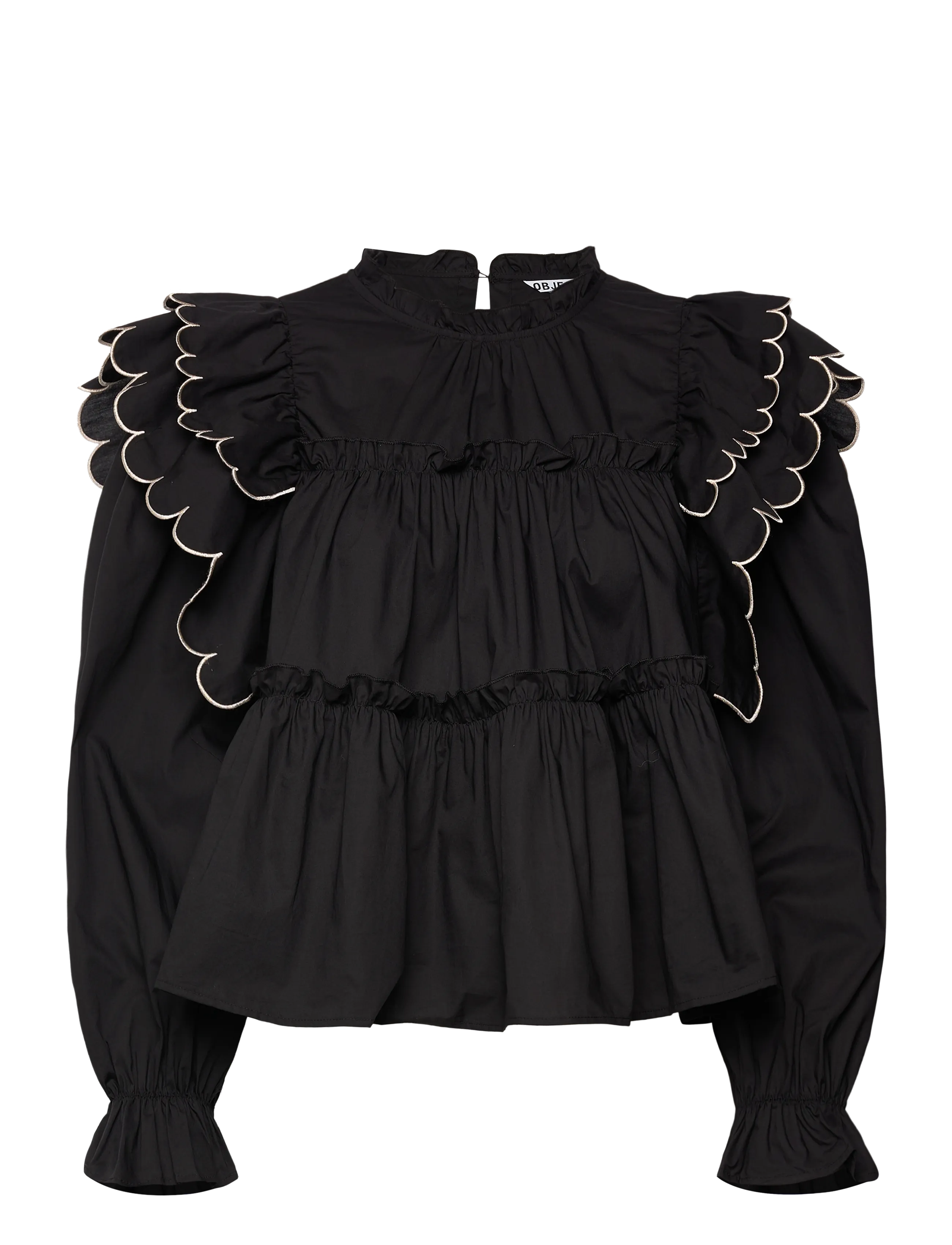 Object OBJHOPE L/S TOP DIV - Pluusid ja särgid - BLACK / black