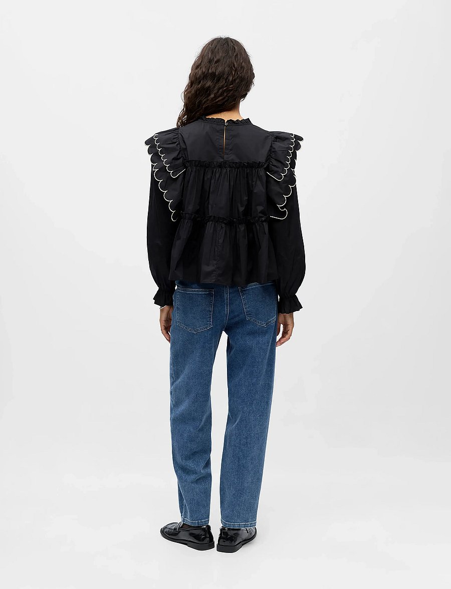 Object - OBJHOPE L/S TOP DIV - långärmade blusar - black - 3