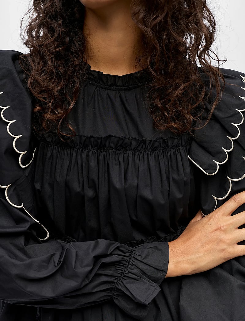 Object - OBJHOPE L/S TOP DIV - langärmlige blusen - black - 4