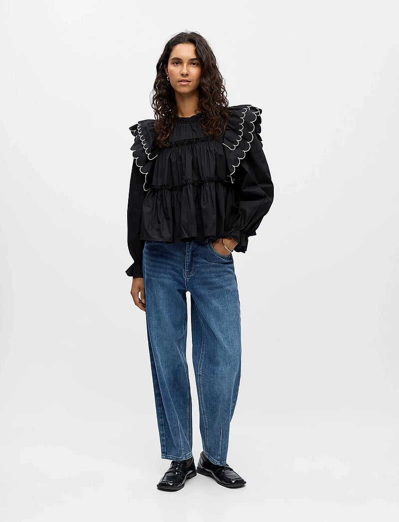 Object - OBJHOPE L/S TOP DIV - langärmlige blusen - black - 5
