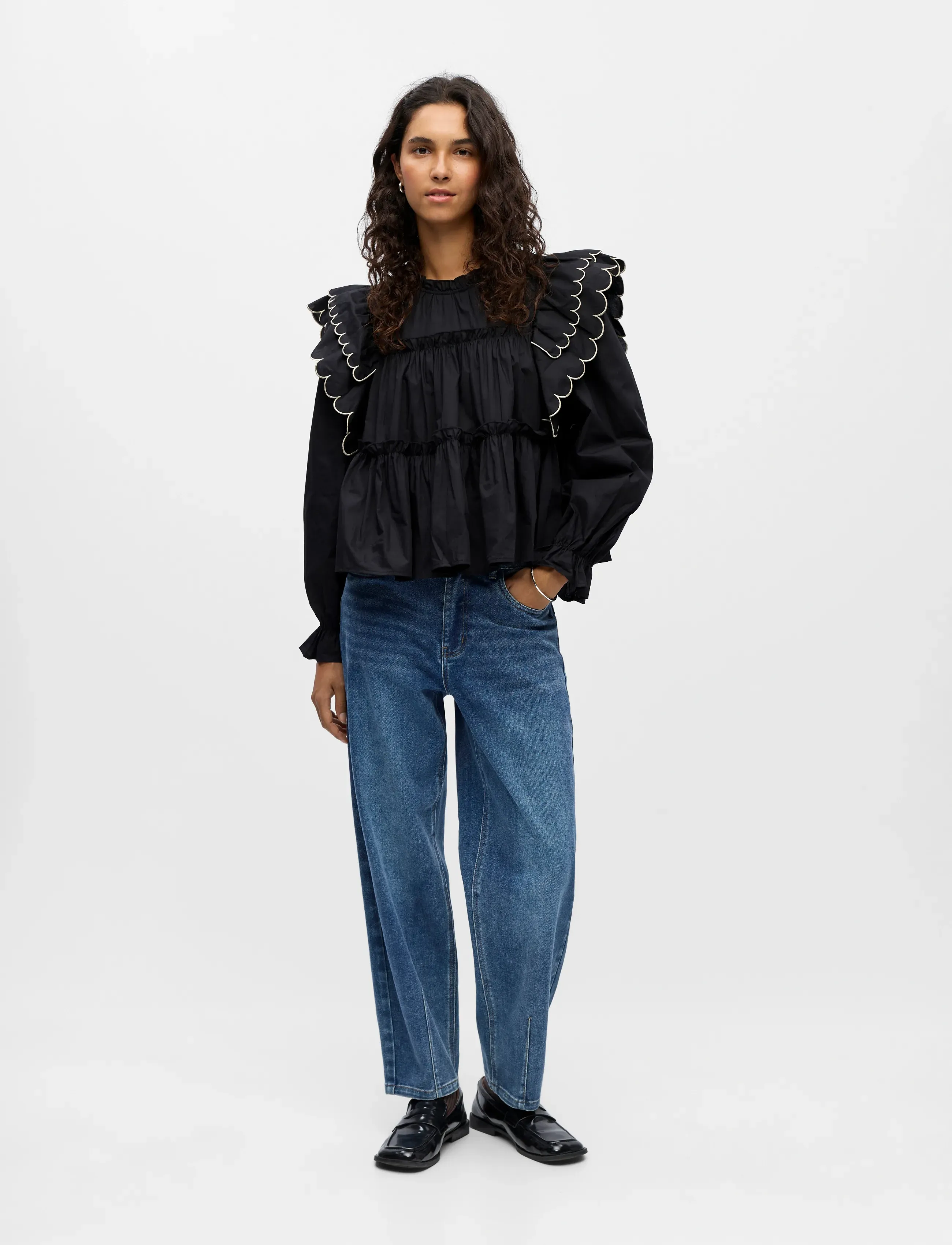 Object - OBJHOPE L/S TOP DIV - langärmlige blusen - black - 5