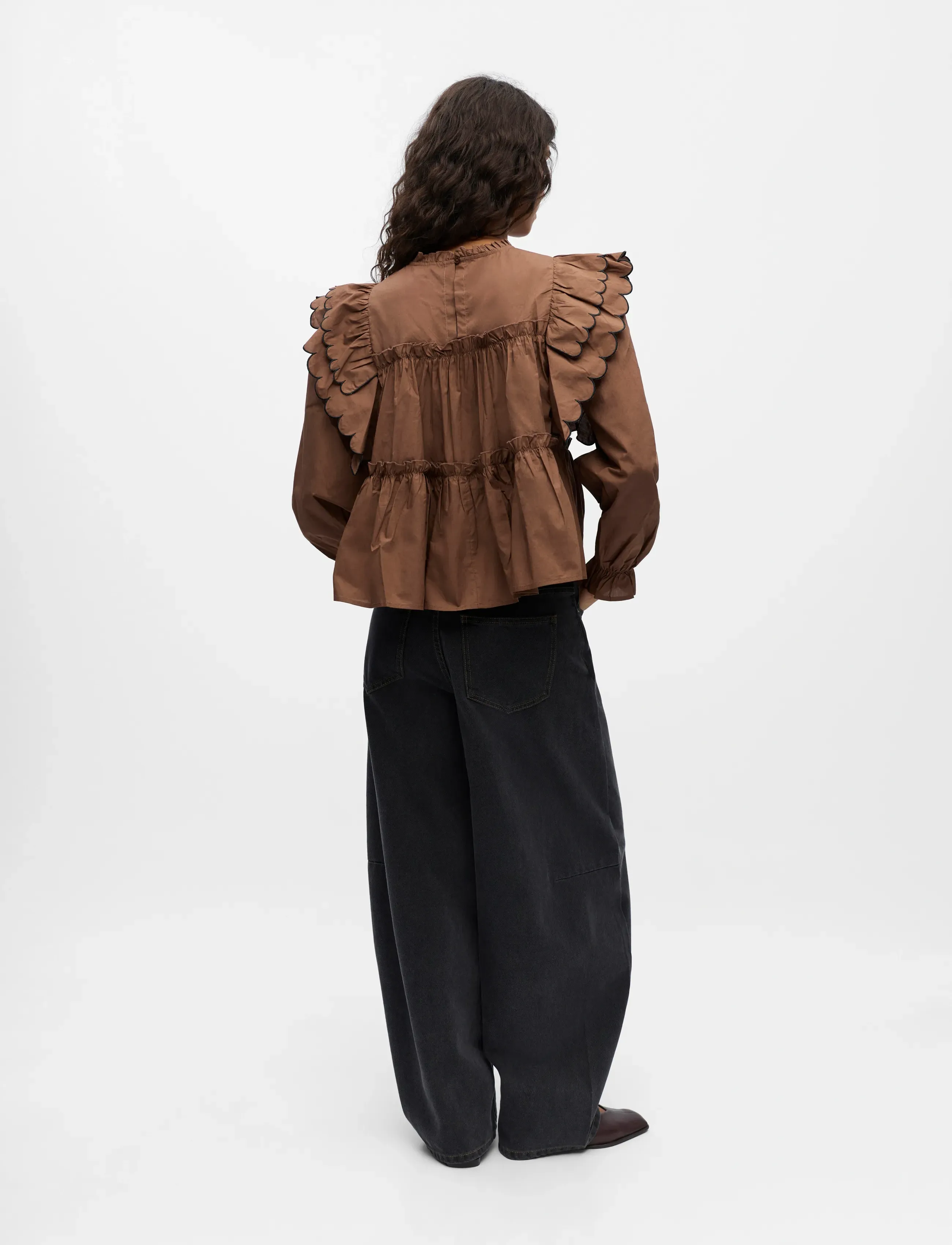 Object - OBJHOPE L/S TOP DIV - långärmade blusar - cocoa brown - 2