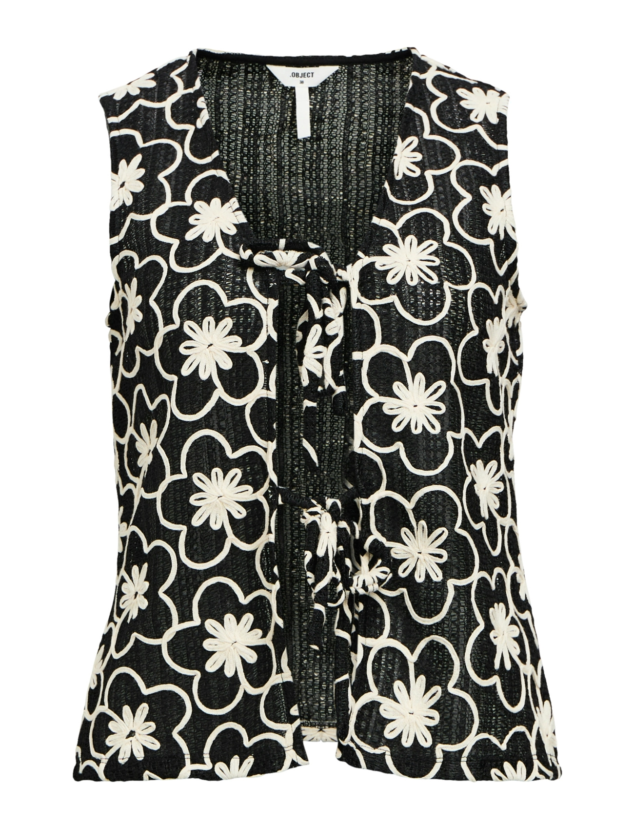 Object Objcalla Re S/L Tie Top 138, 36, Black, Bluser > Uden Ærmer, Dame
