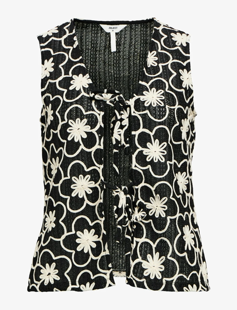 Object - OBJCALLA RE S/L TIE TOP 138 - Ärmellose blusen - black - 0