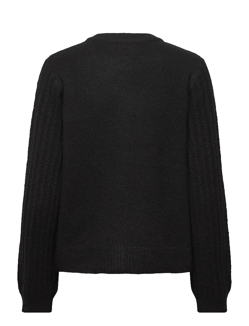 Object - OBJFLORA RE LS KNIT BUTTON CARDIGAN NOOS - koftor - black - 1