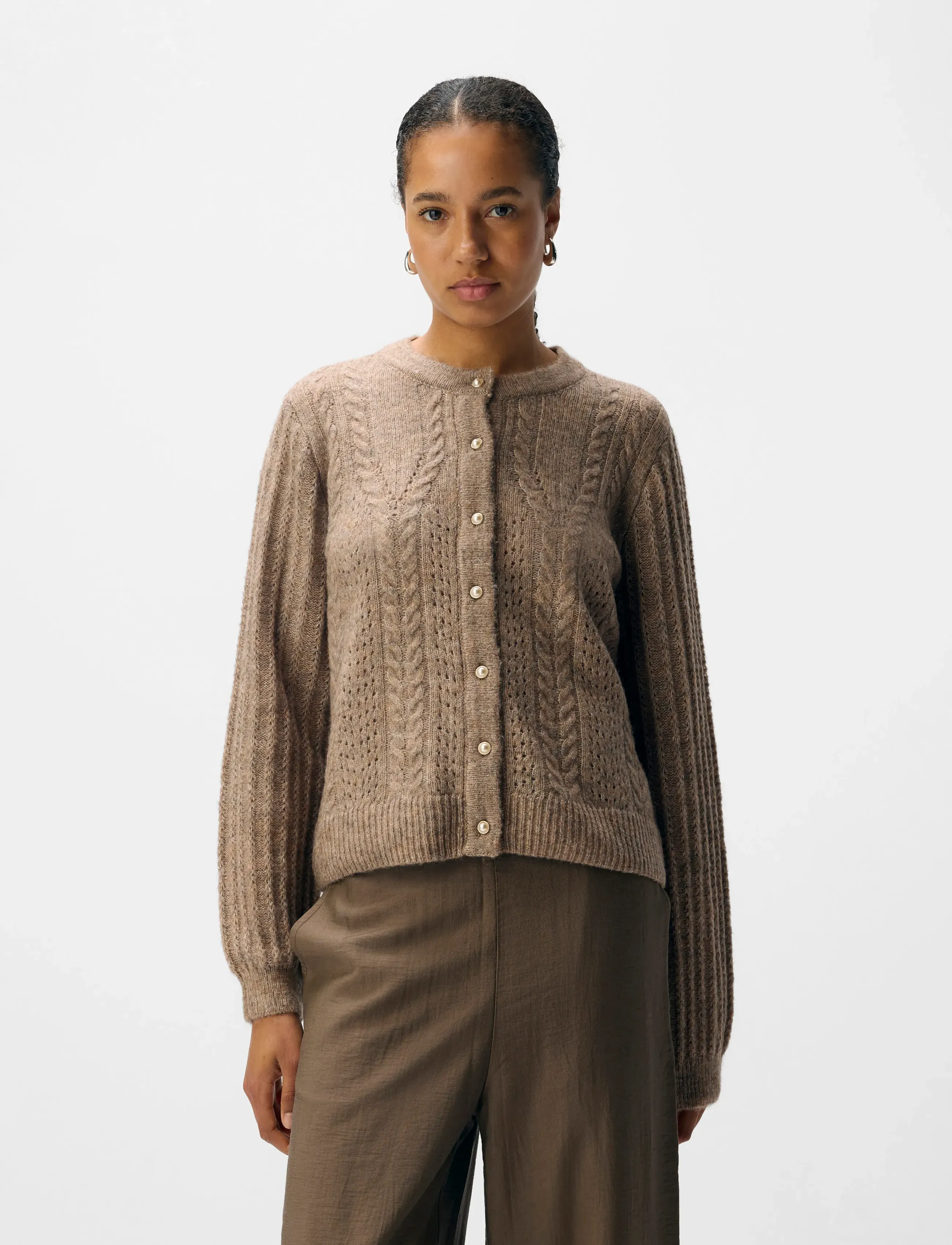 Objflora Re Ls Knit Button Cardigan Noos