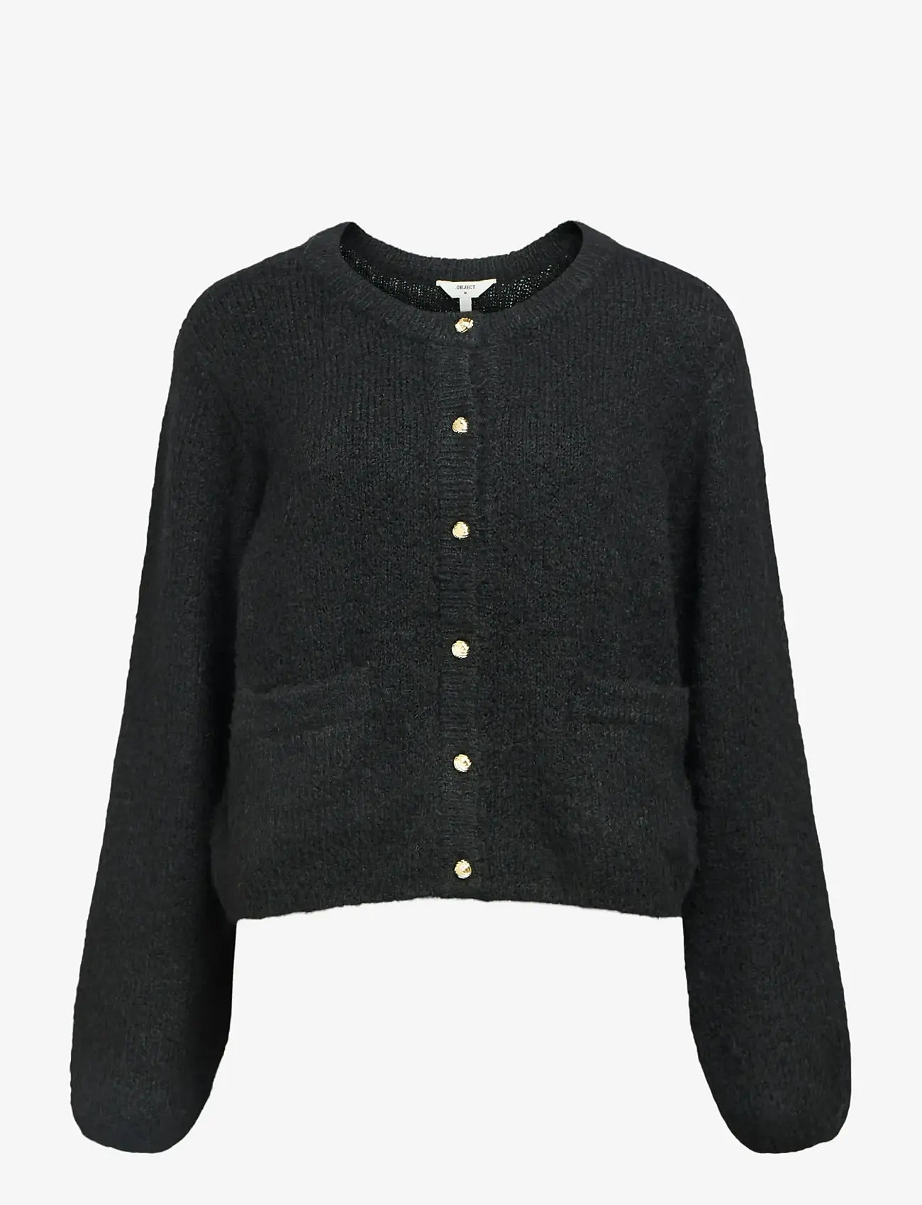 Object - OBJSAGGIA RE L/S KNIT CARDIGAN NOOS - koftor - black - 1
