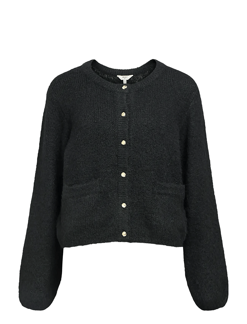 Object - OBJSAGGIA RE L/S KNIT CARDIGAN NOOS - cardigans - black - 1