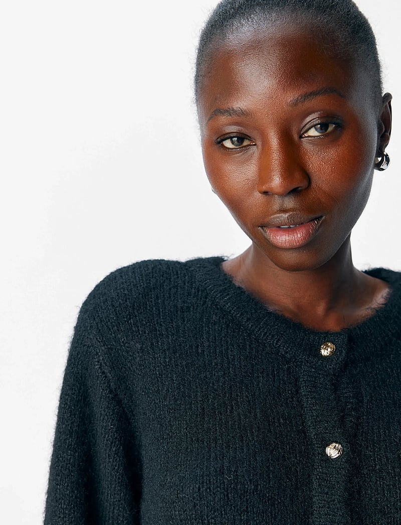 Object - OBJSAGGIA RE L/S KNIT CARDIGAN NOOS - cardigans - black - 3