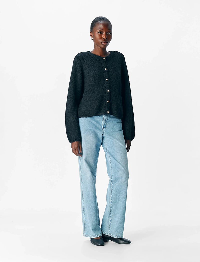 Object - OBJSAGGIA RE L/S KNIT CARDIGAN NOOS - cardigans - black - 4