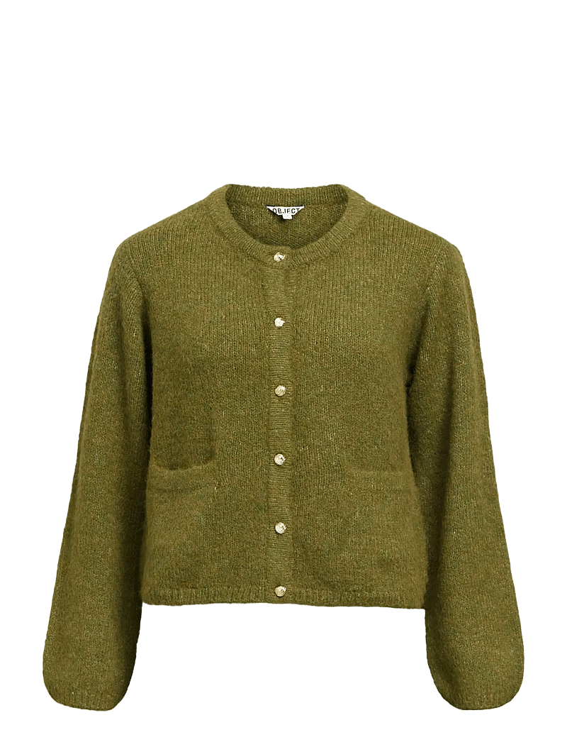 Object - OBJSAGGIA RE L/S KNIT CARDIGAN NOOS - cardigans - fir green - 1