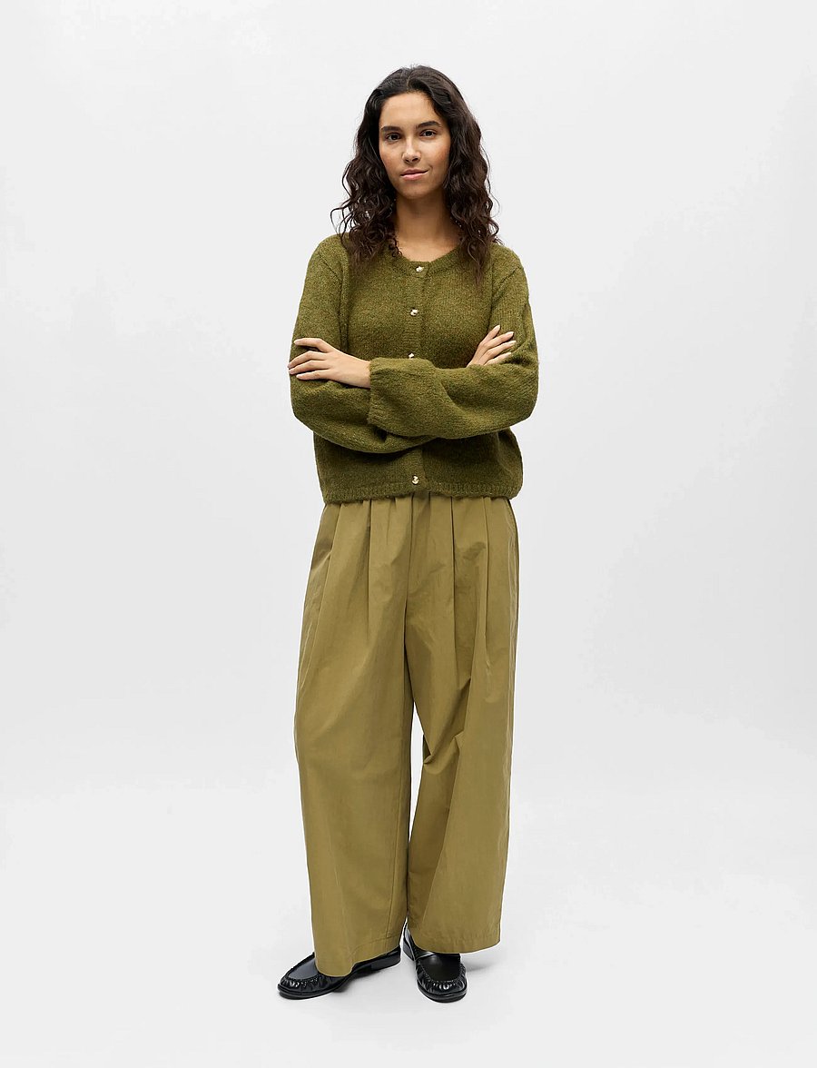 Object - OBJSAGGIA RE L/S KNIT CARDIGAN NOOS - cardigans - fir green - 0