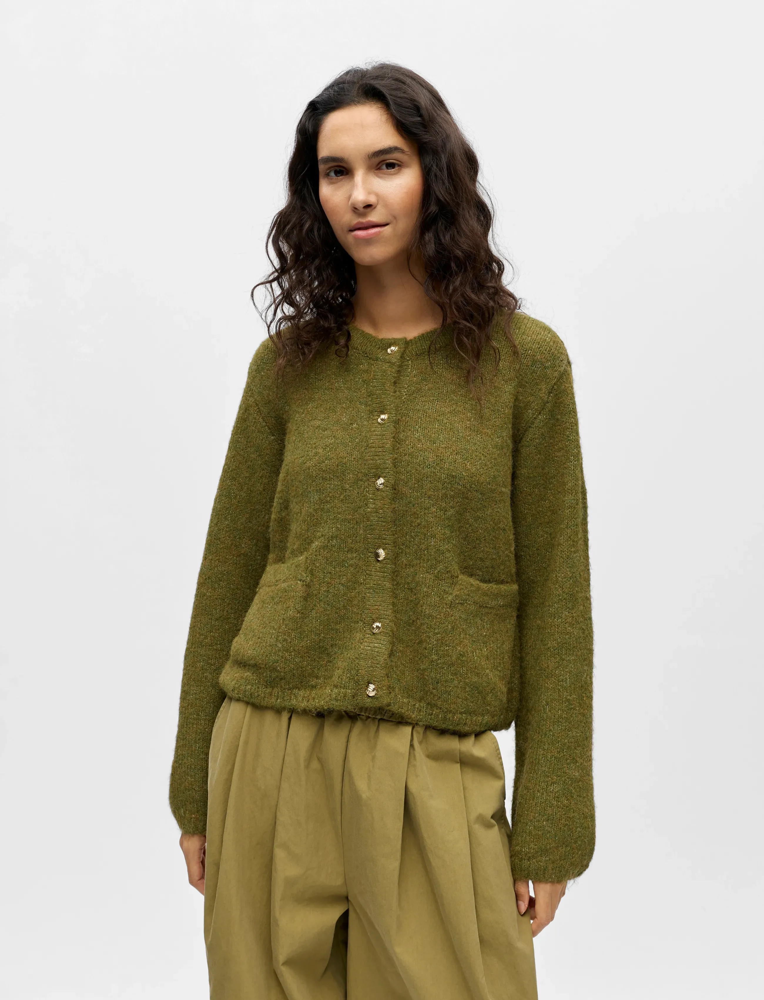 Object - OBJSAGGIA RE L/S KNIT CARDIGAN NOOS - cardigans - fir green - 3