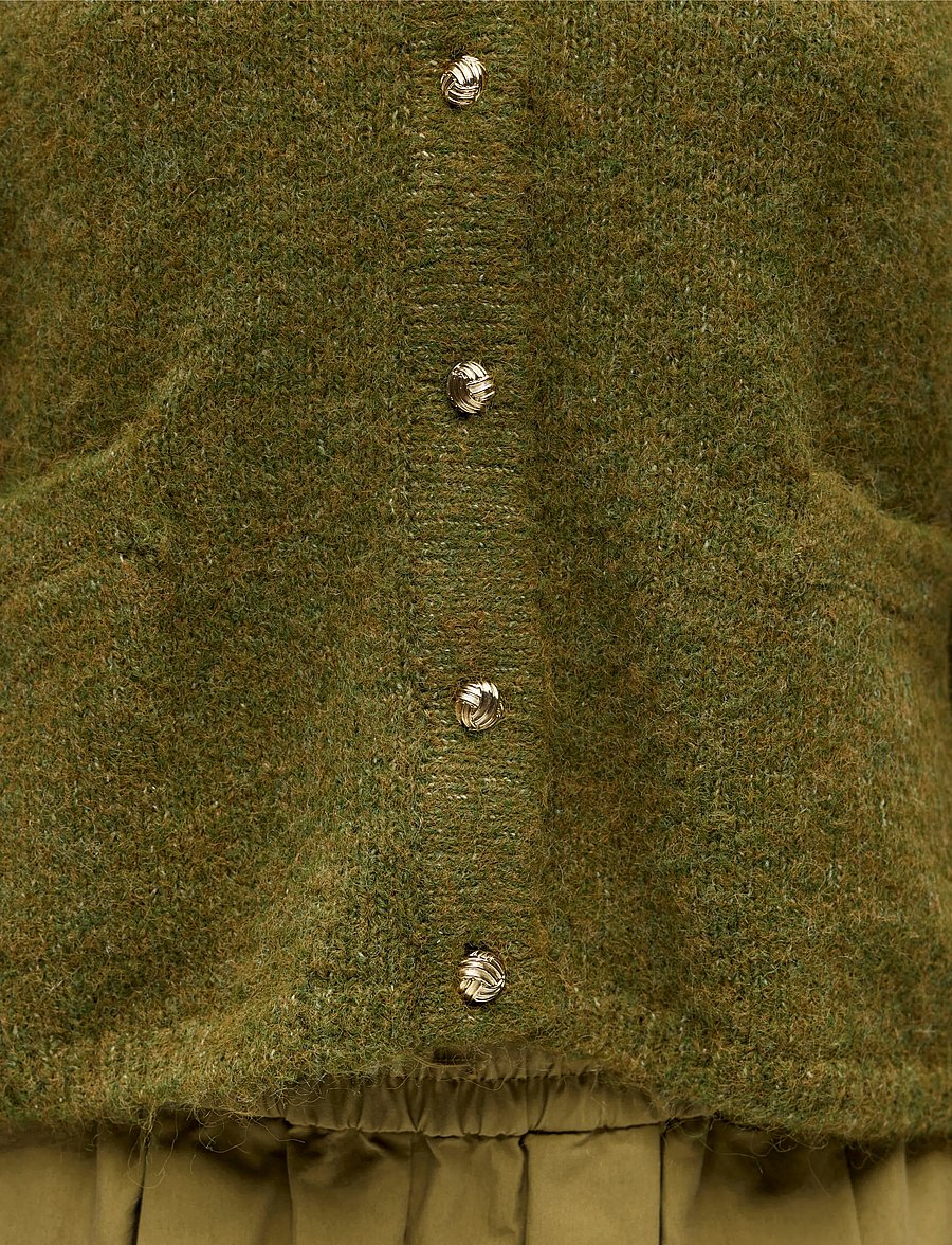 Object - OBJSAGGIA RE L/S KNIT CARDIGAN NOOS - cardigans - fir green - 4