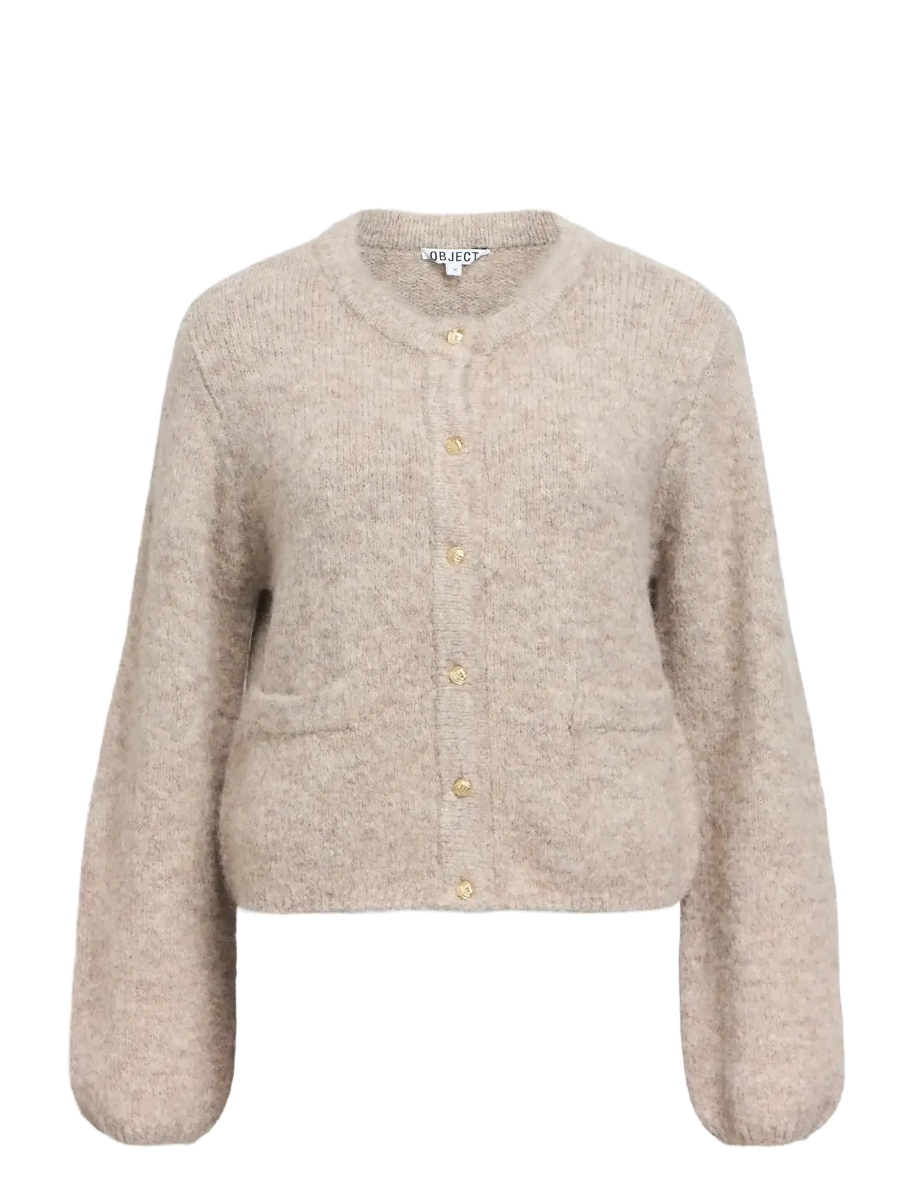 Object OBJSAGGIA RE L/S KNIT CARDIGAN NOOS - Kudumid - HUMUS / beige