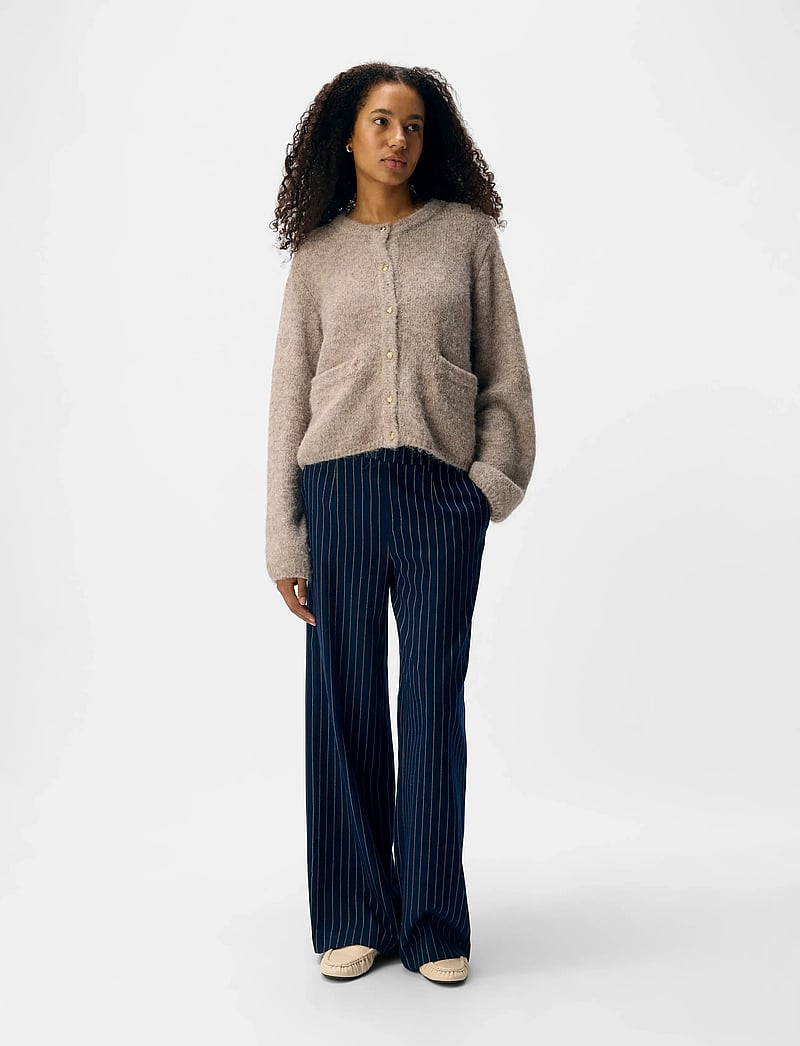 Object - OBJSAGGIA RE L/S KNIT CARDIGAN NOOS - koftor - humus - 0