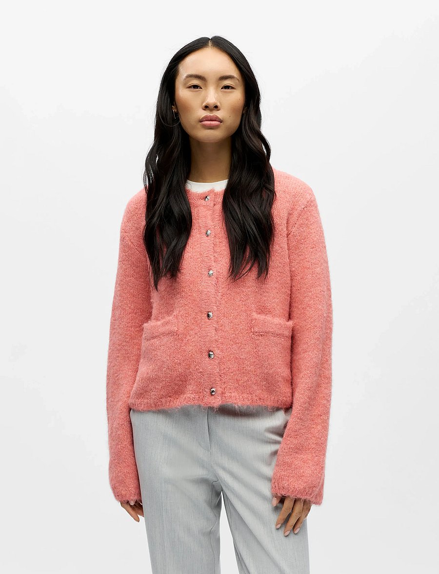 Object - OBJSAGGIA RE L/S KNIT CARDIGAN NOOS - cardigans - lantana - 3