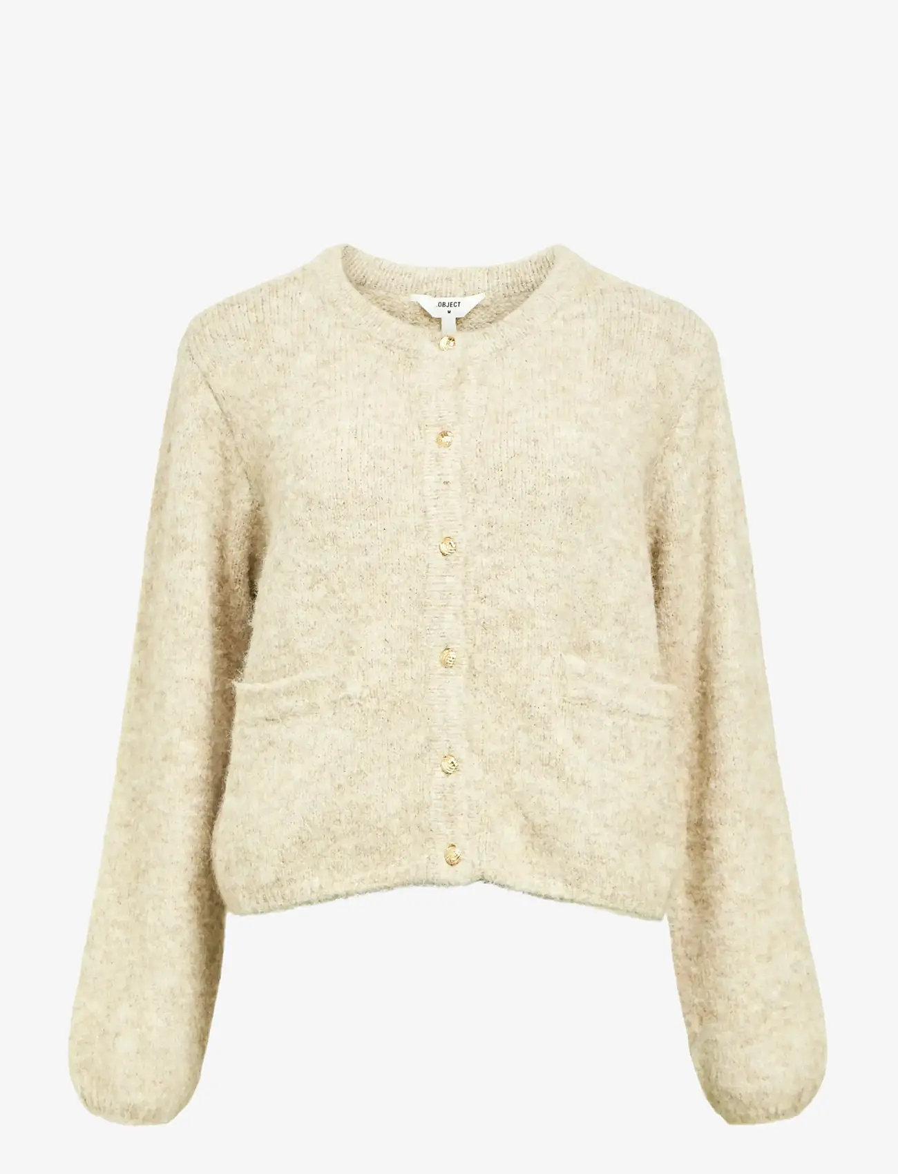 Object - OBJSAGGIA RE L/S KNIT CARDIGAN NOOS - koftor - sandshell - 1