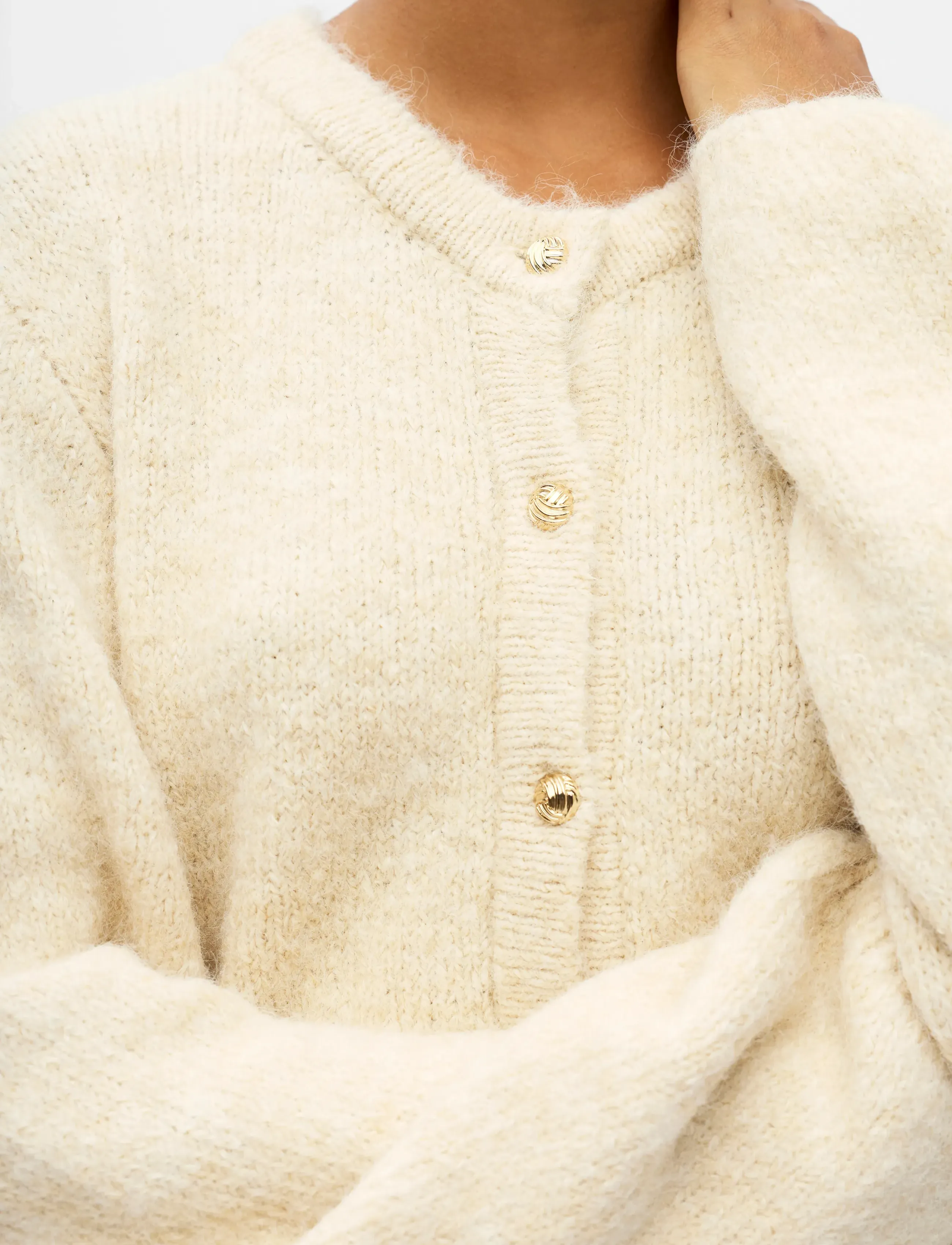Object - OBJSAGGIA RE L/S KNIT CARDIGAN NOOS - hnepptar peysur - sandshell - 5