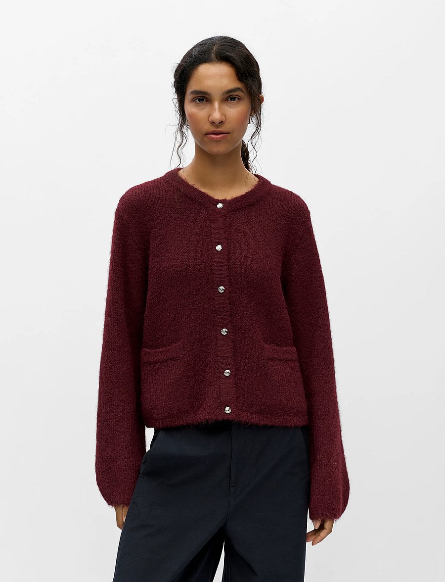 Object - OBJSAGGIA RE L/S KNIT CARDIGAN NOOS - strickjacken - windsor wine - 3