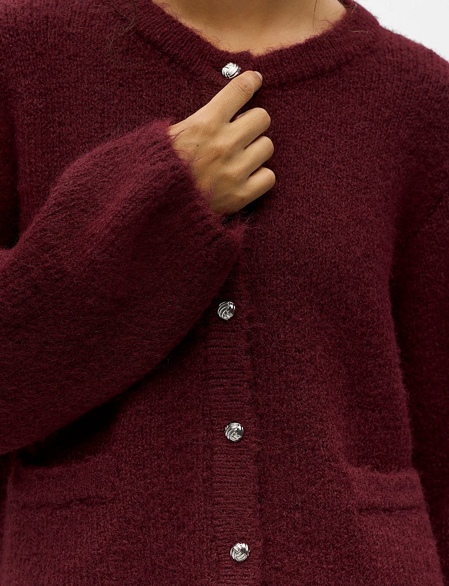 Object - OBJSAGGIA RE L/S KNIT CARDIGAN NOOS - strickjacken - windsor wine - 4