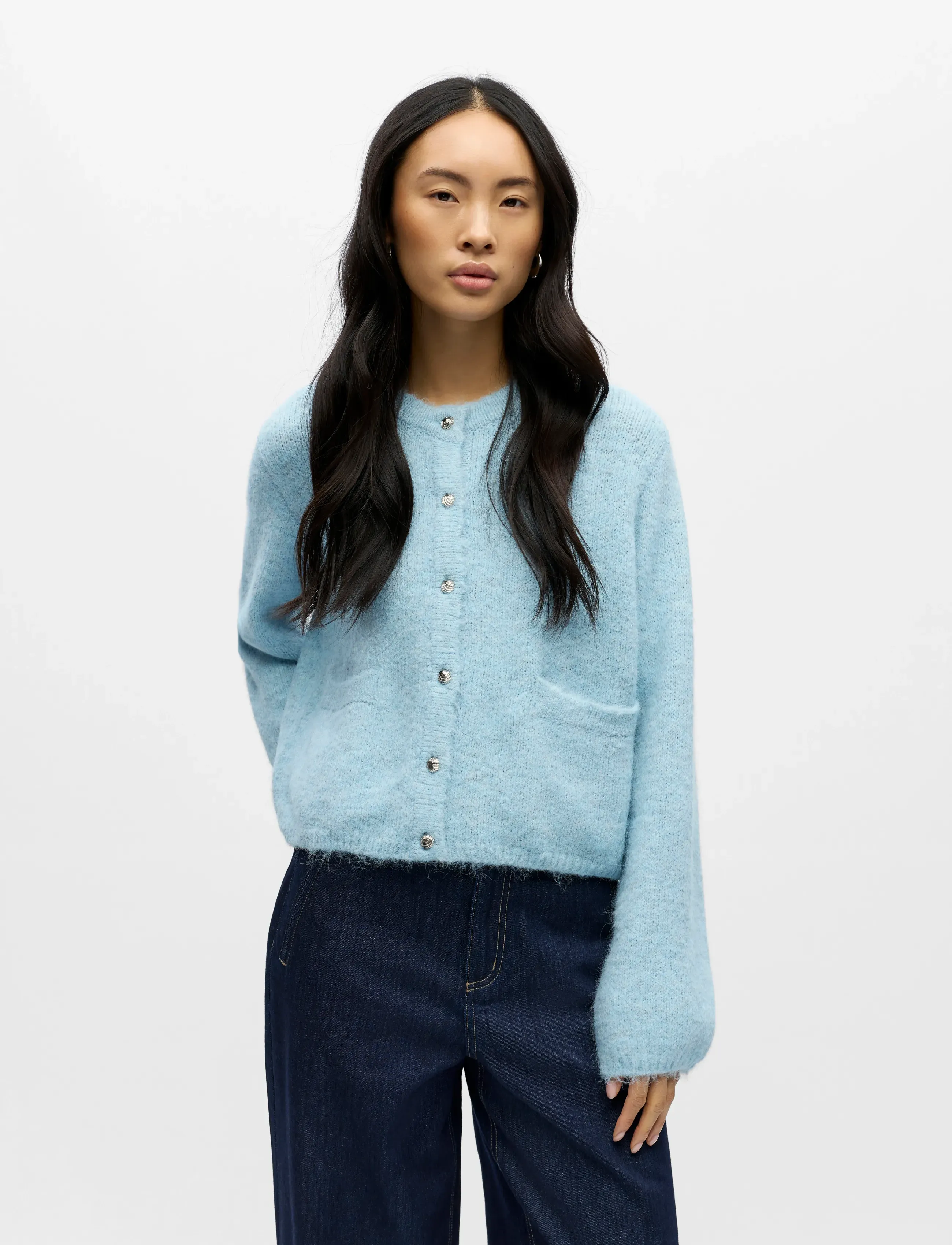 Object - OBJSAGGIA RE L/S KNIT CARDIGAN NOOS - cardigans - winter sky - 3