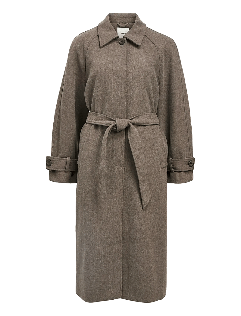 Object - OBJEMMA L/S COAT NOOS - uldfrakker - morel - 1