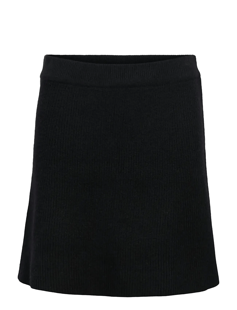 Object - OBJVIOLA MW RE SHORT KNIT SKIRT NOOS - strikkede nederdele - black - 1