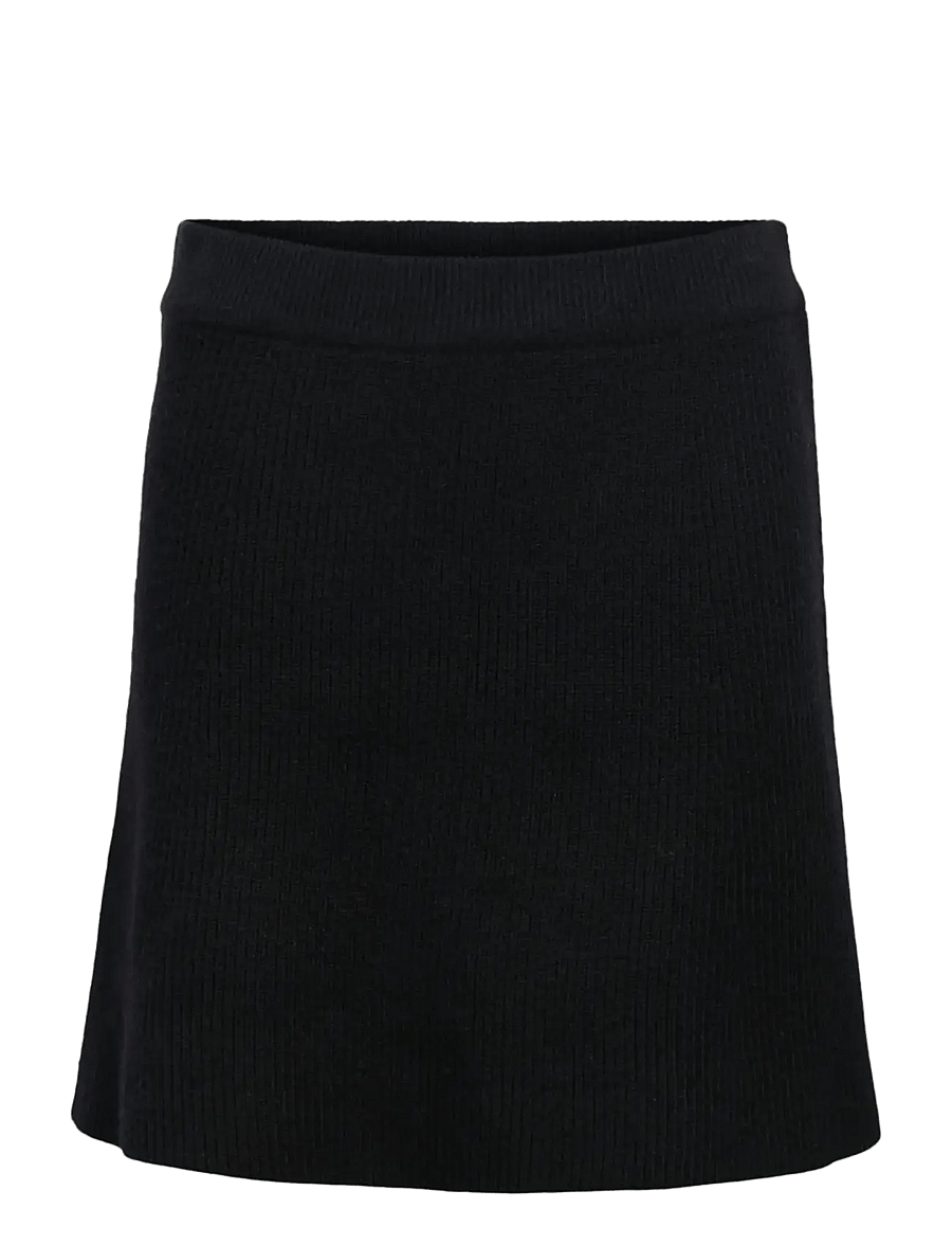 Object - OBJVIOLA MW RE SHORT KNIT SKIRT NOOS - neulehameet - black - 1