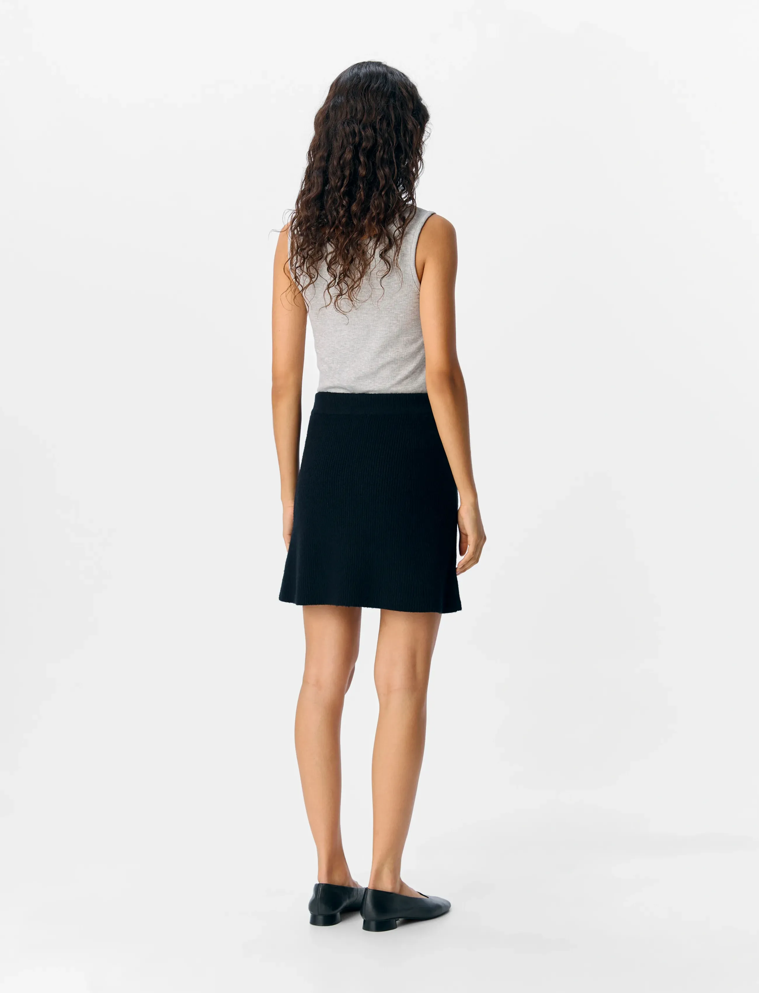 Object - OBJVIOLA MW RE SHORT KNIT SKIRT NOOS - knitted skirts - black - 2
