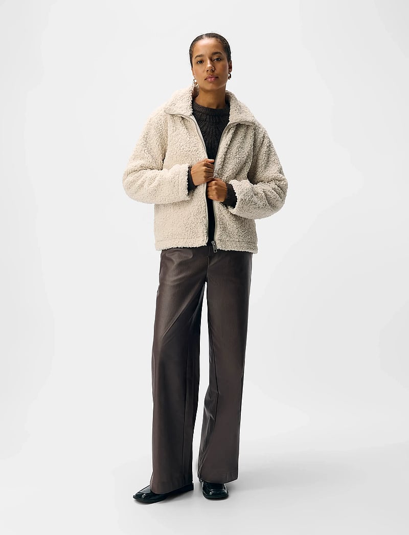 Object - OBJFREYA RE L/S JACKET NOOS - fliisid ja vahekihina kantavad jakid - white sand - 0