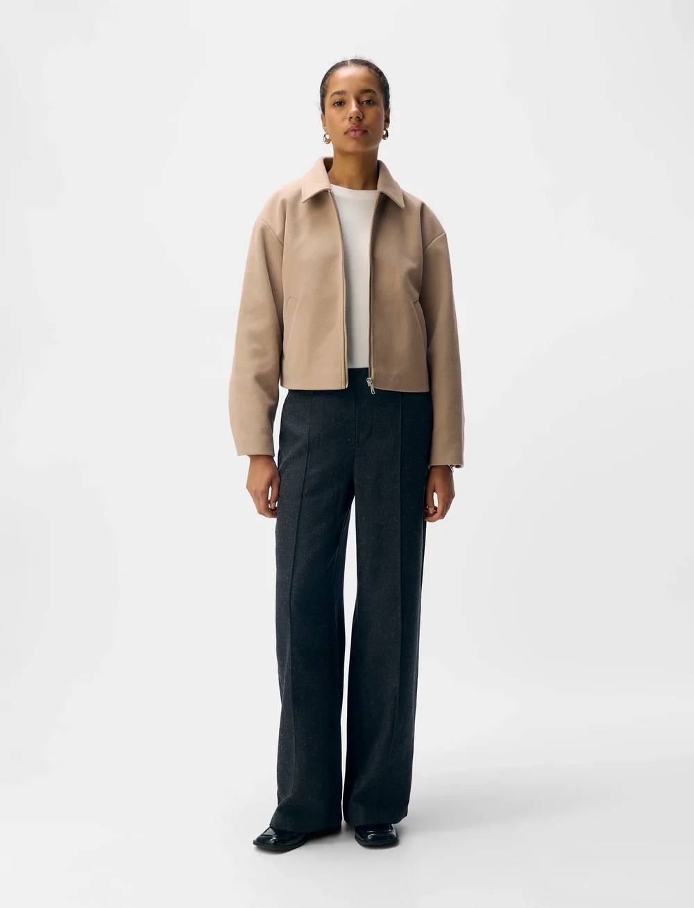 Object - OBJPOLLY L/S SHORT JACKET NOOS - höstjackor - humus - 0