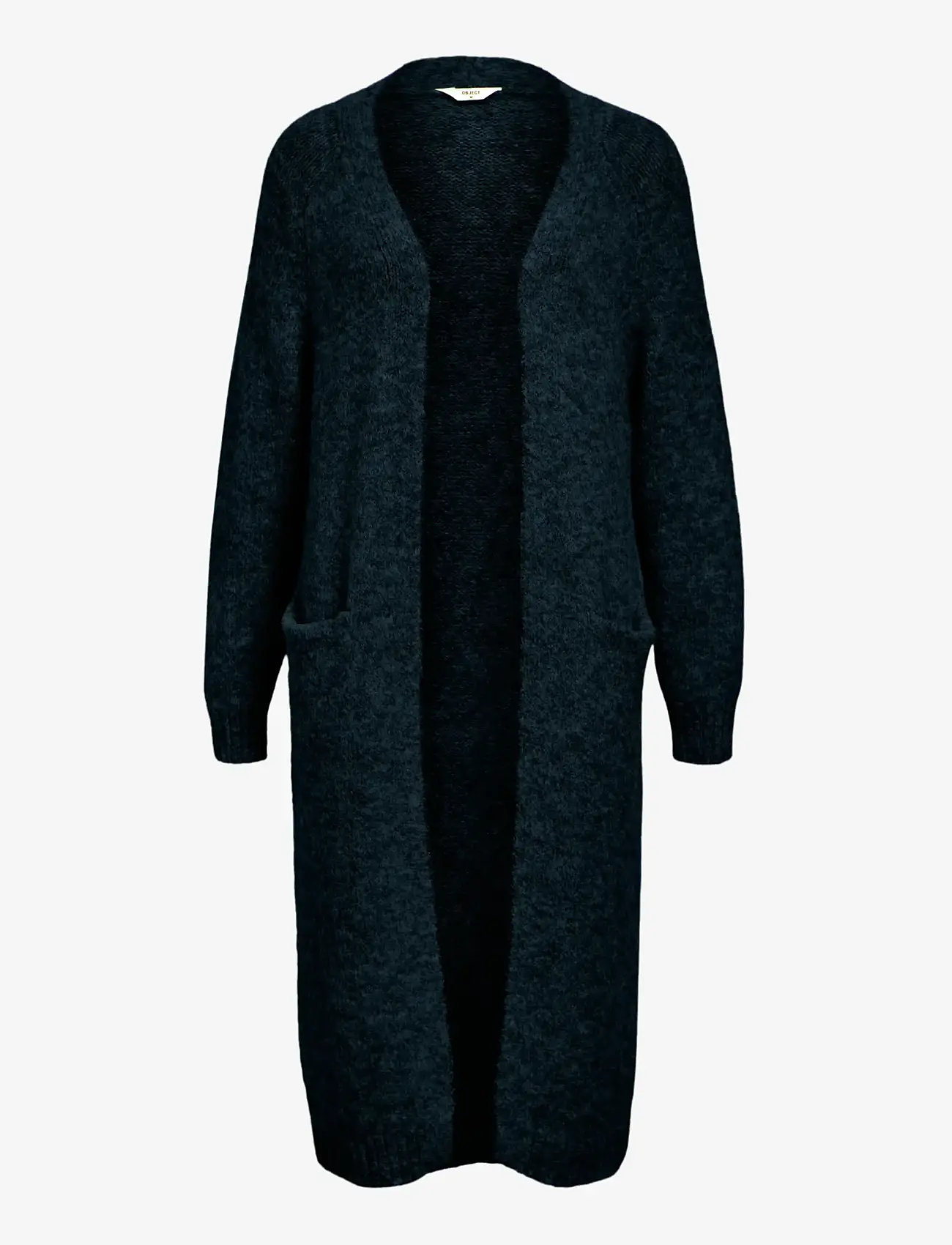 Object - OBJMILU LS LO LONG KNIT CARDIGAN NOOS - cardigans - black - 1