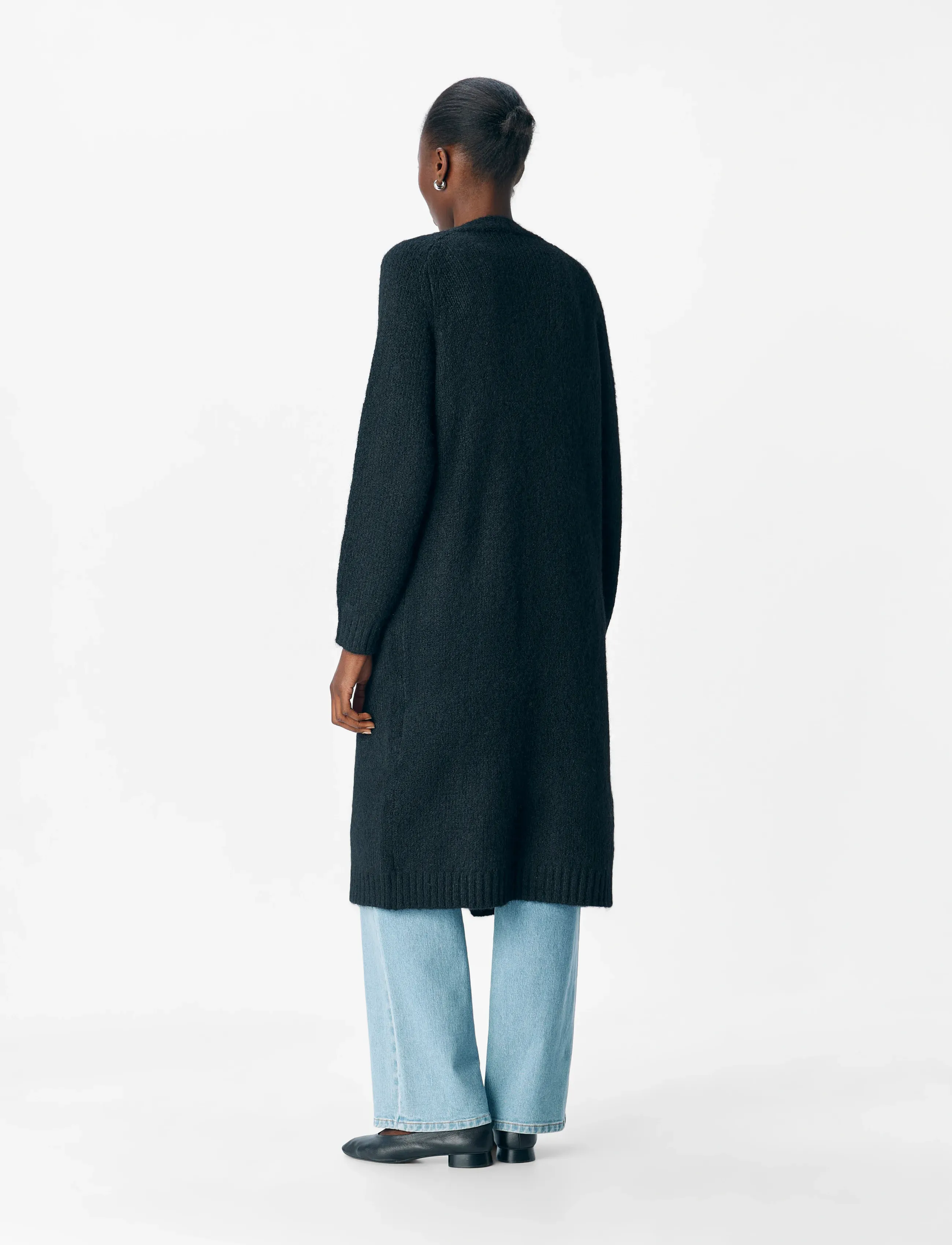 Object - OBJMILU LS LO LONG KNIT CARDIGAN NOOS - cardigans - black - 2