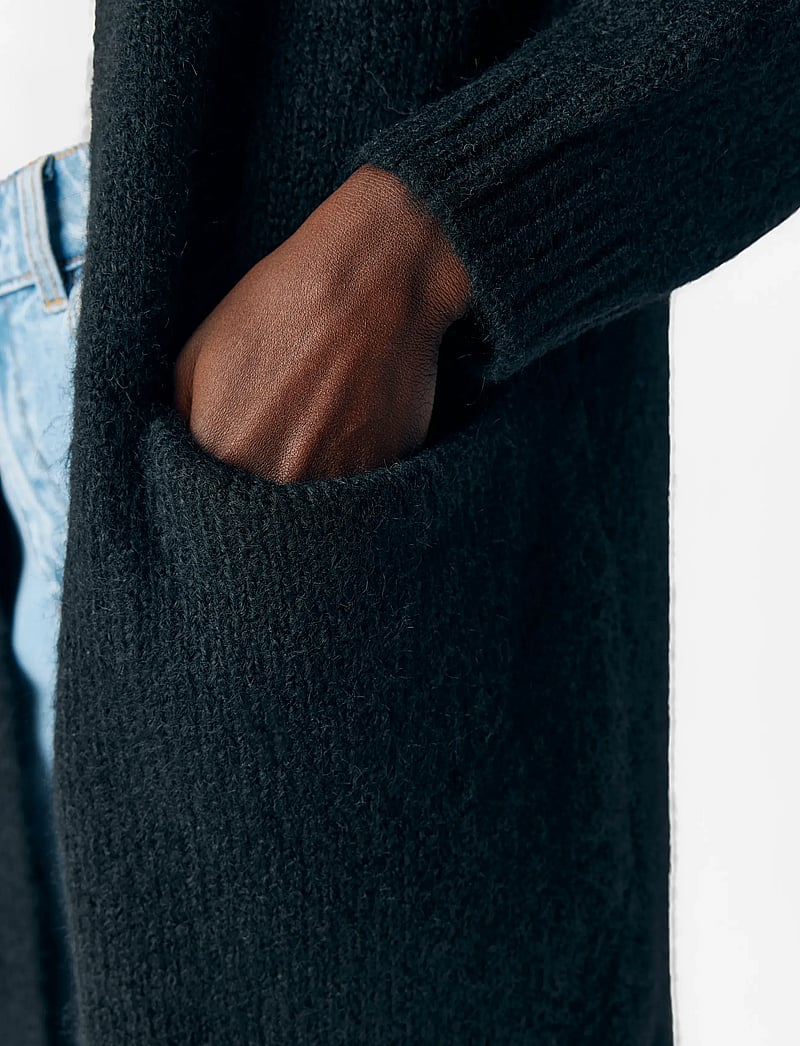 Object - OBJMILU LS LO LONG KNIT CARDIGAN NOOS - cardigans - black - 4