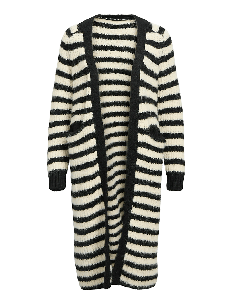 Object - OBJMILU LS LO LONG KNIT CARDIGAN NOOS - cardigans - black - 1