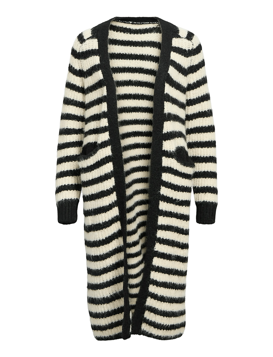 Object - OBJMILU LS LO LONG KNIT CARDIGAN NOOS - kardiganid - black - 1