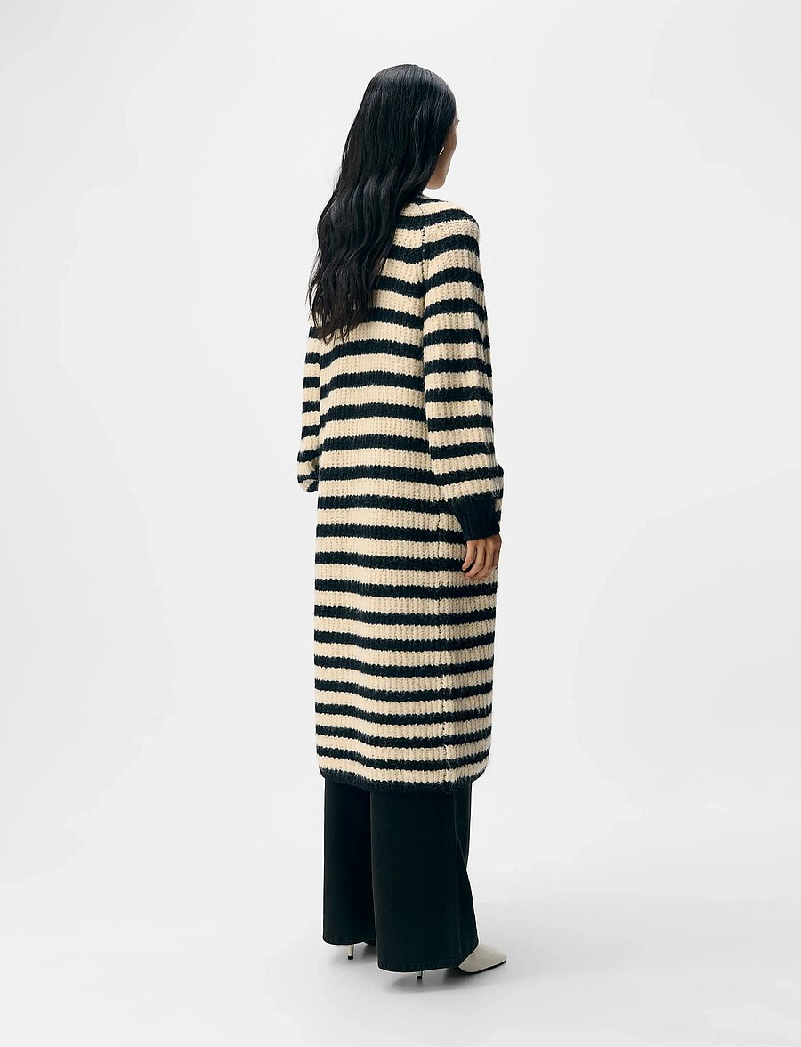 Object - OBJMILU LS LO LONG KNIT CARDIGAN NOOS - kardiganid - black - 2