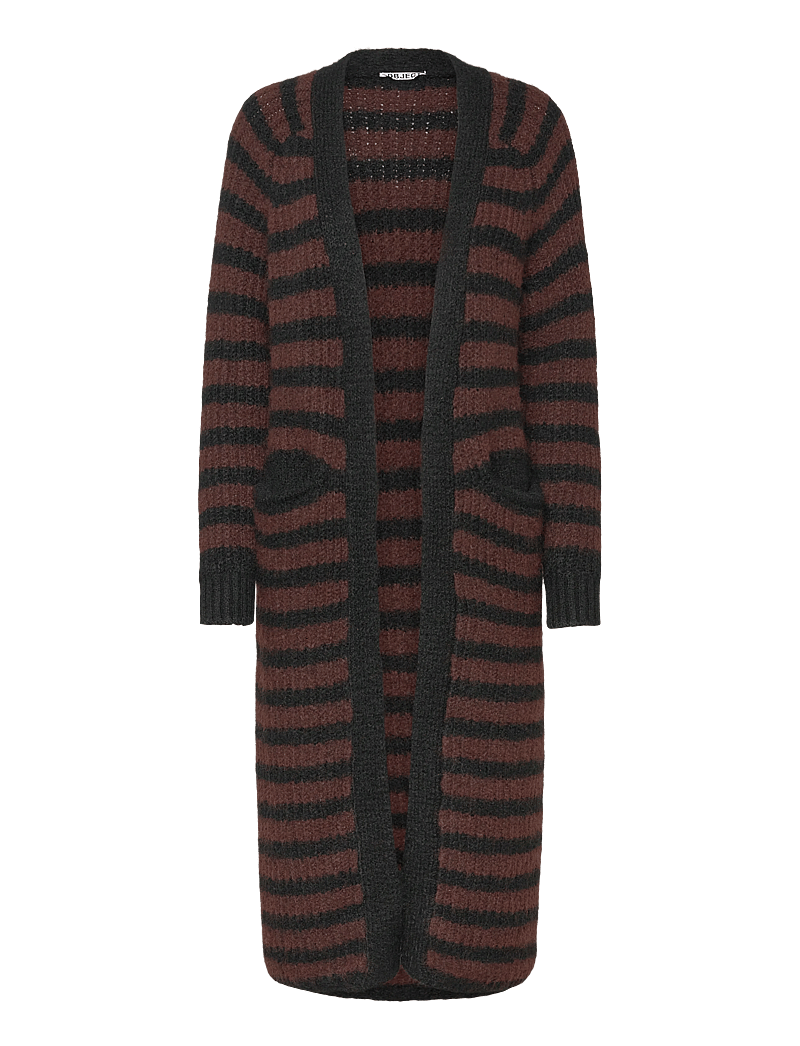 Object - OBJMILU LS LO LONG KNIT CARDIGAN NOOS - cardigans - black - 1