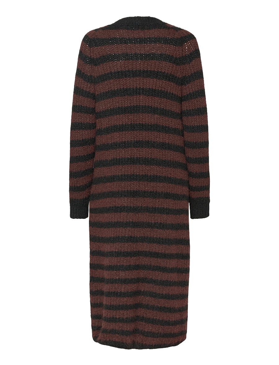 Object - OBJMILU LS LO LONG KNIT CARDIGAN NOOS - cardigans - black - 2