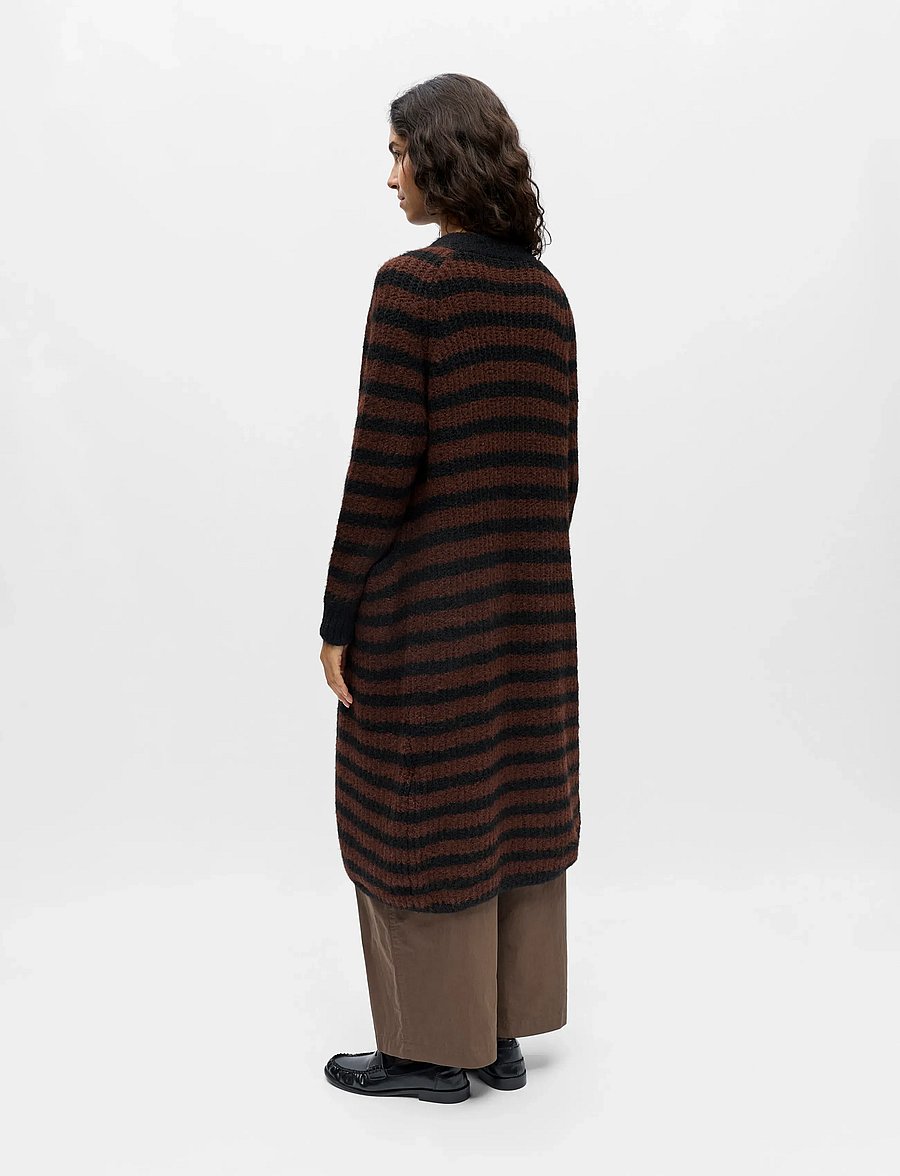 Object - OBJMILU LS LO LONG KNIT CARDIGAN NOOS - cardigans - black - 3