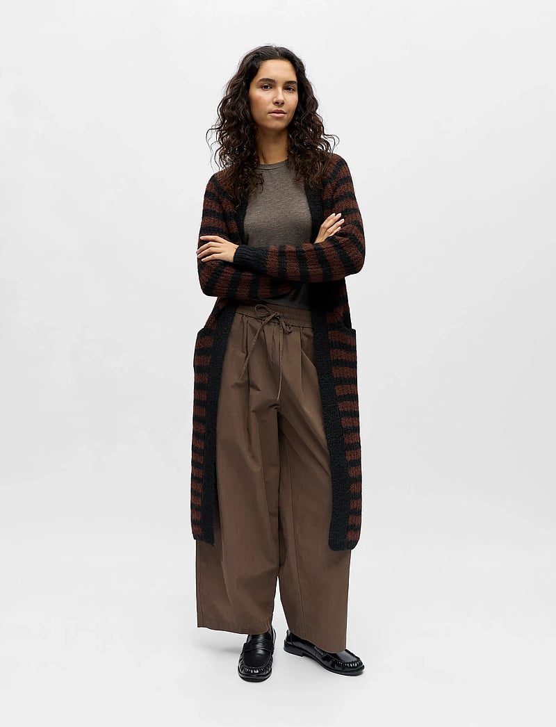 Object - OBJMILU LS LO LONG KNIT CARDIGAN NOOS - cardigans - black - 4