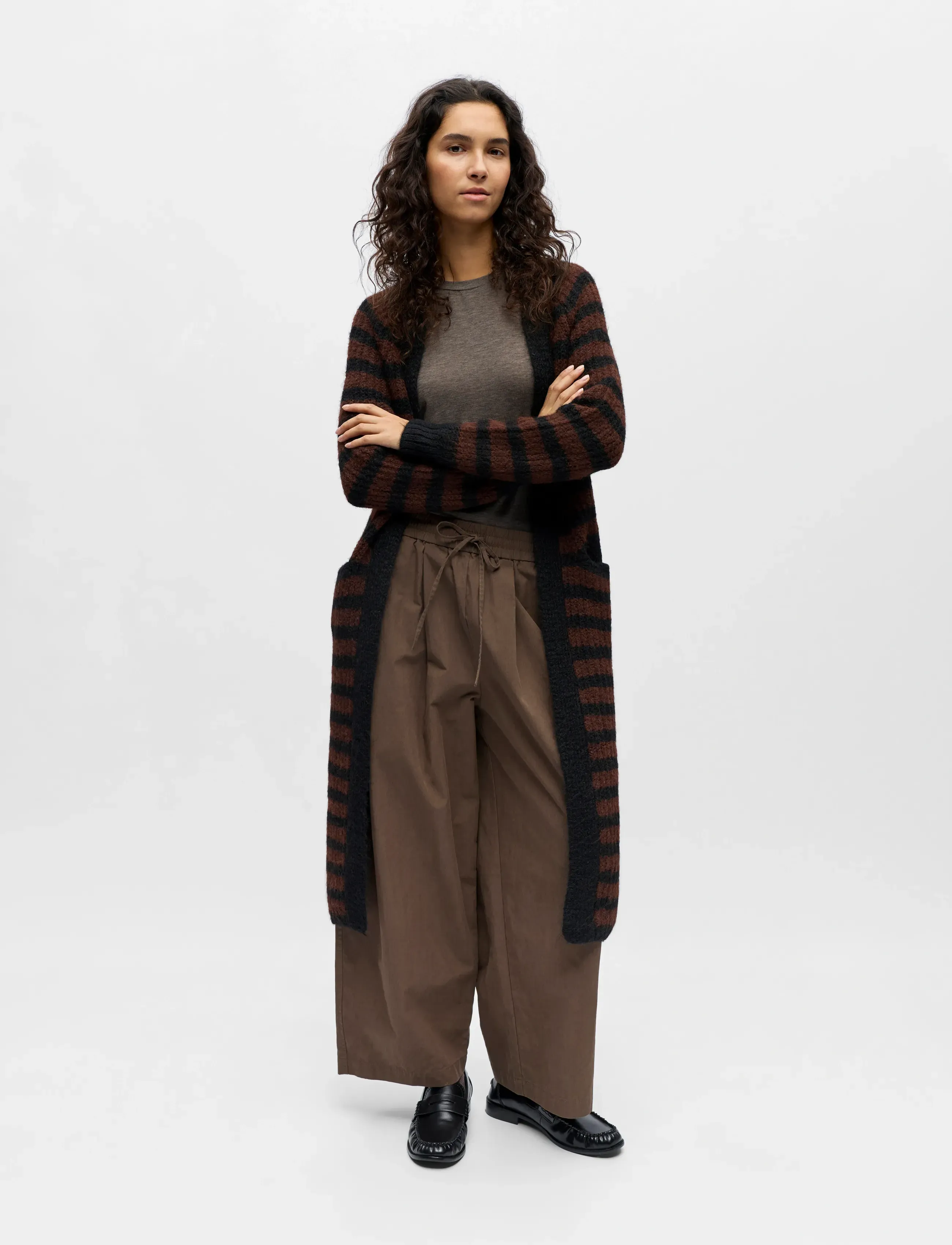 Object - OBJMILU LS LO LONG KNIT CARDIGAN NOOS - cardigans - black - 4