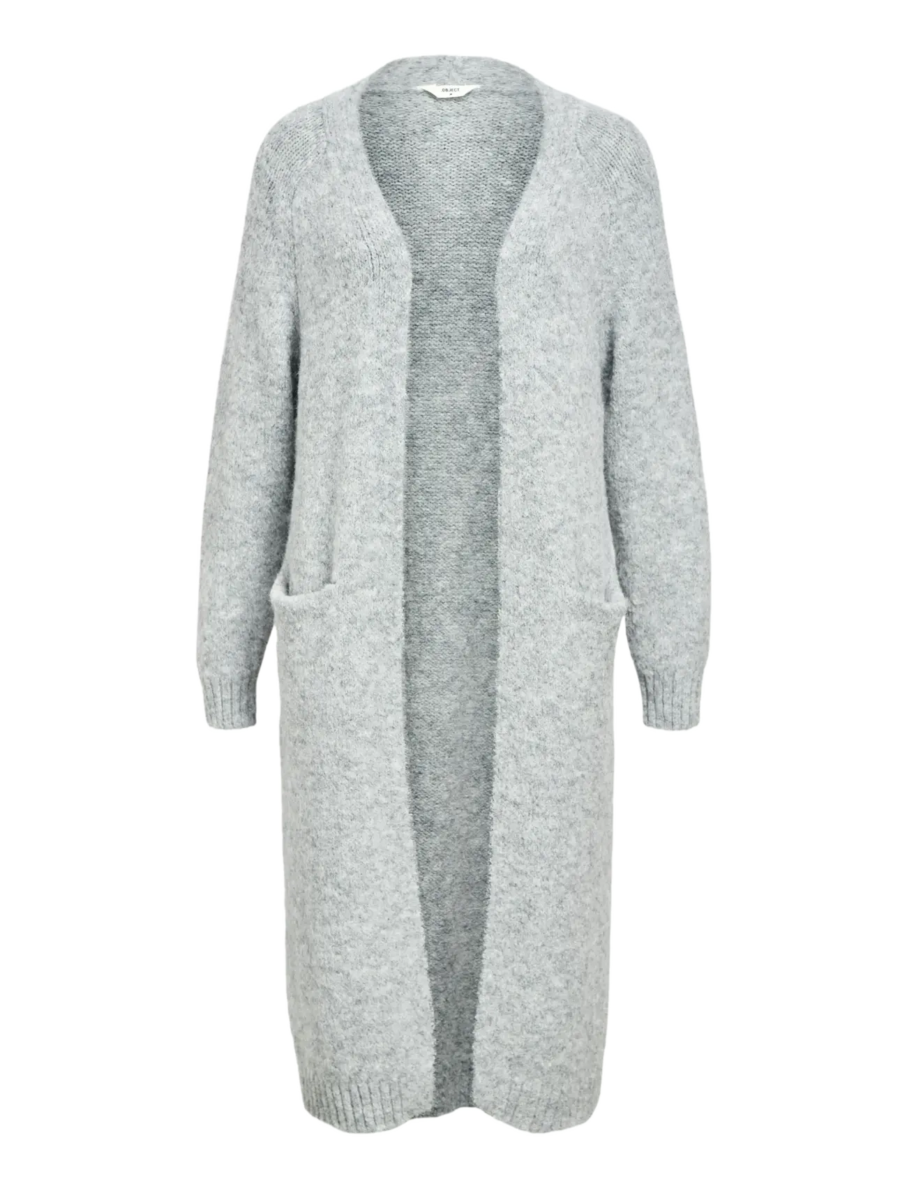 Object OBJMILU LS LO LONG KNIT CARDIGAN NOOS - Kudumid - MEDIUM GREY MELANGE / grey