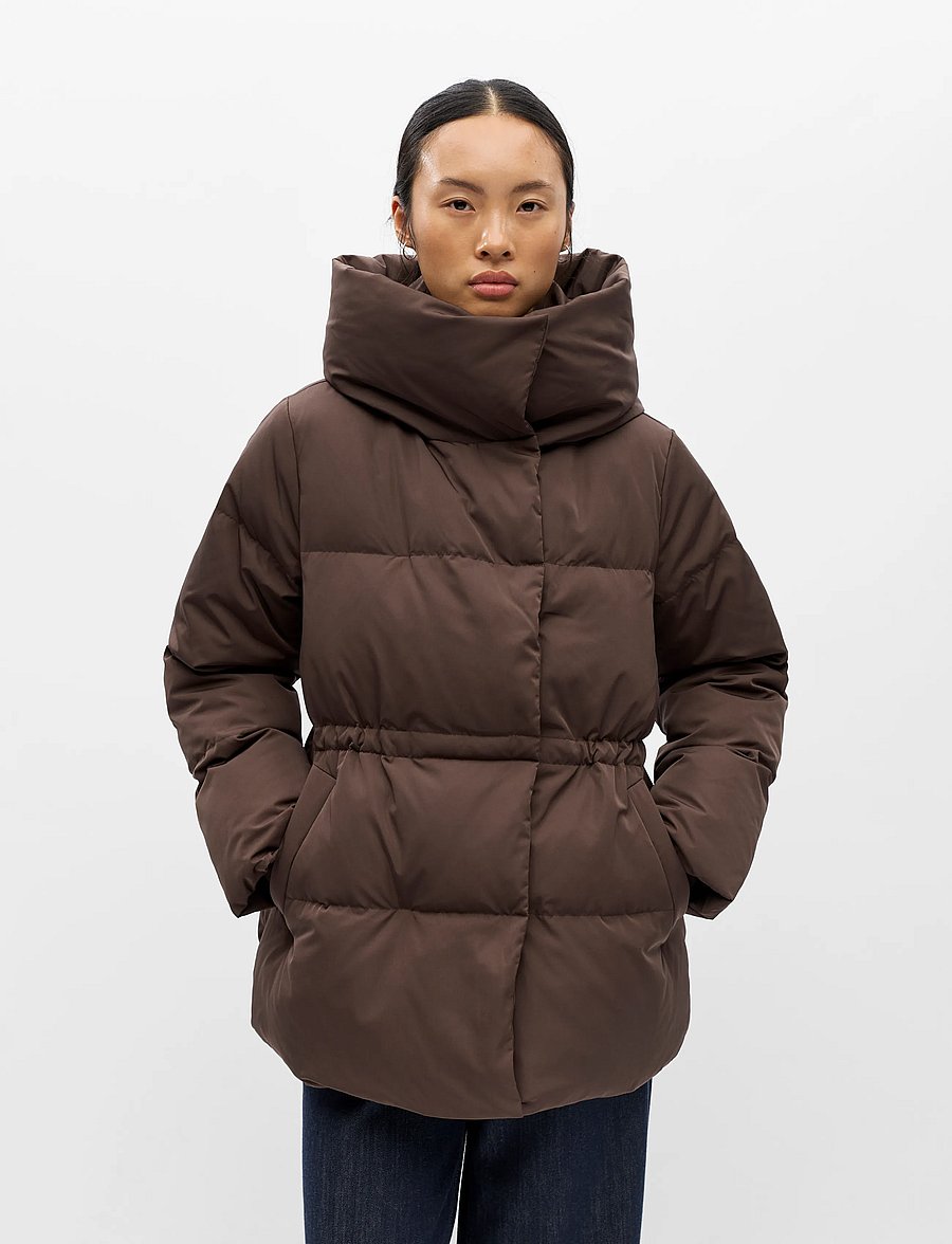 Object - OBJLOUI RE L/S DOWN JACKET NOOS - talvejoped - seal brown - 0