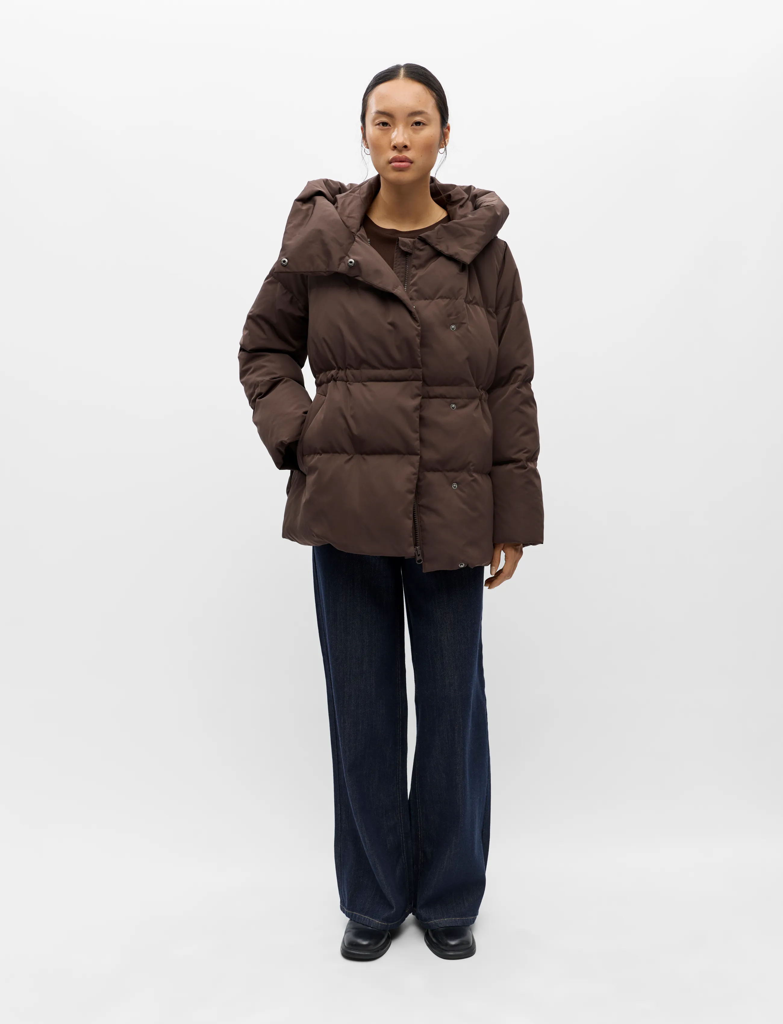 Object - OBJLOUI RE L/S DOWN JACKET NOOS - talvejoped - seal brown - 3
