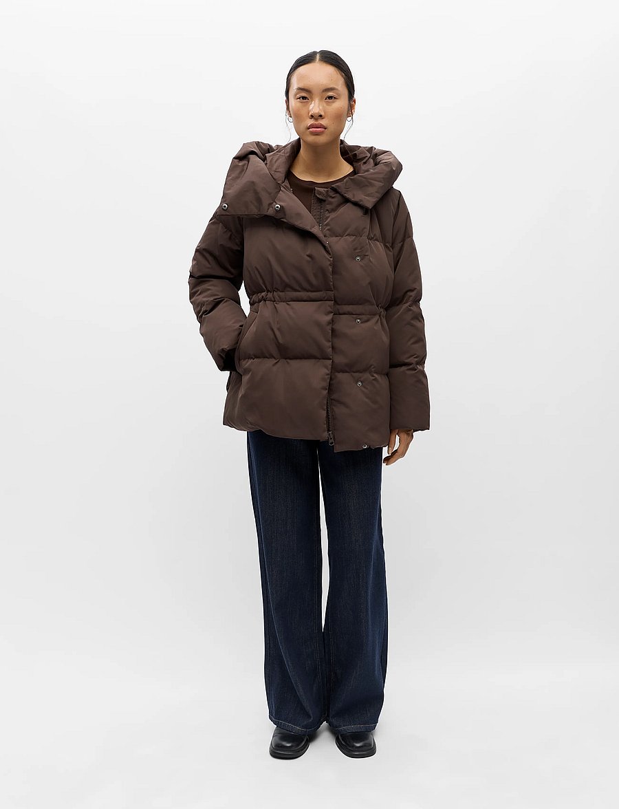 Object - OBJLOUI RE L/S DOWN JACKET NOOS - talvejoped - seal brown - 3